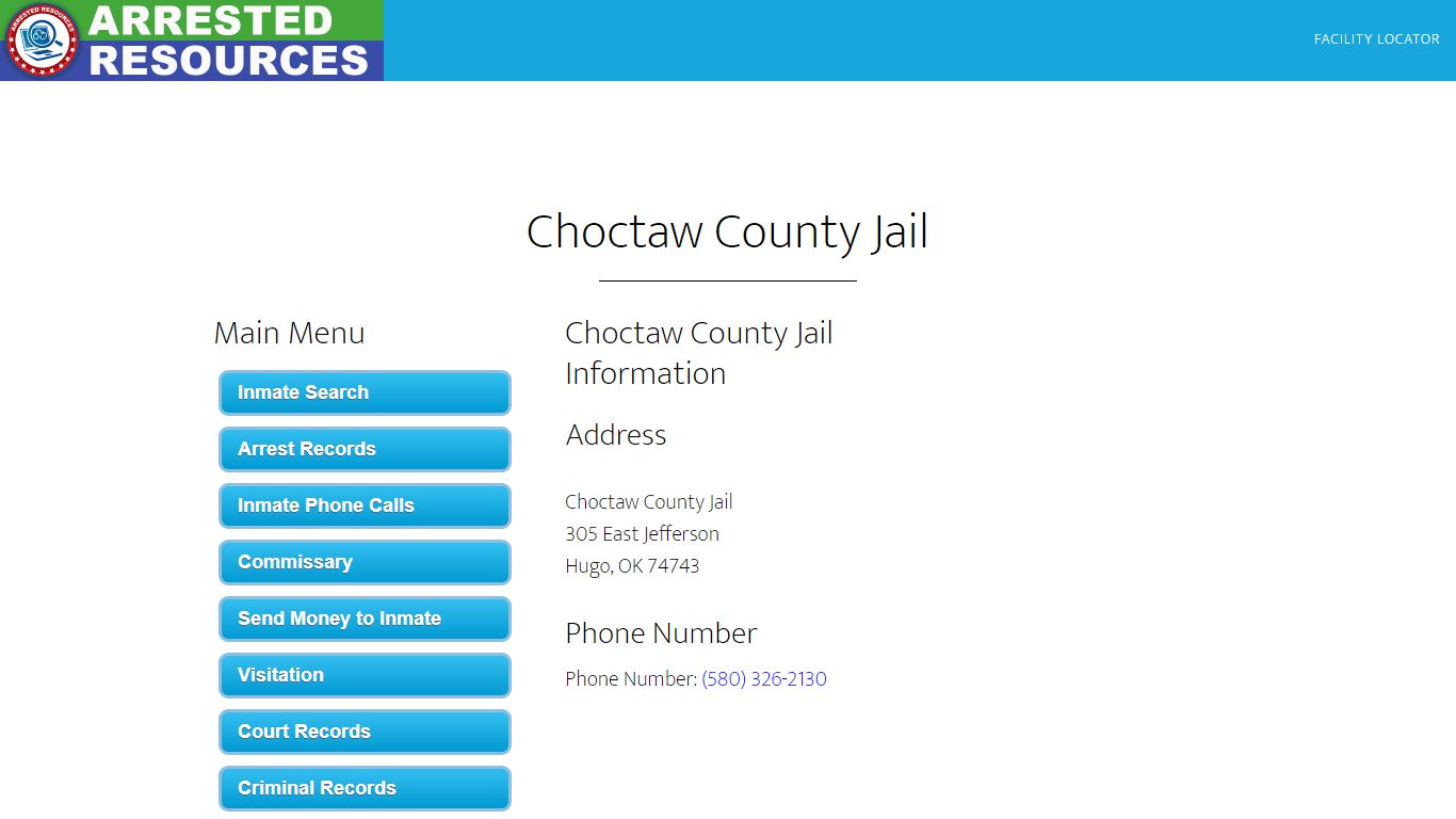 Choctaw County Jail - Inmate Search - Hugo, OK